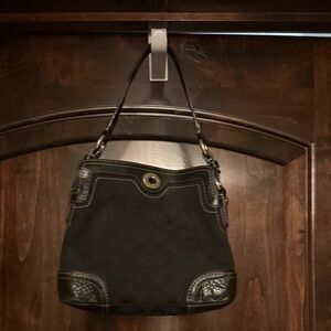 Coach Black Leather Shoulder Bag
